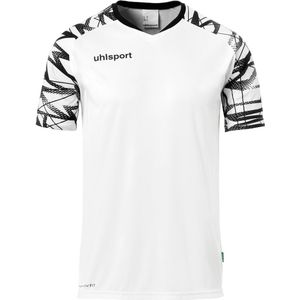 Uhlsport Goal 25 Shirt Korte Mouw Kinderen - Wit / Zwart | Maat: 152