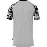 Uhlsport Goal 25 Shirt Korte Mouw Kinderen - Donkergrijs Gemeleerd / Zwart | Maat: 116
