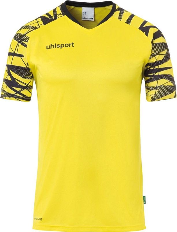 Uhlsport - Goal 25 Shirt - Korte Mouw - Geel / Zwart - Sportshirt
