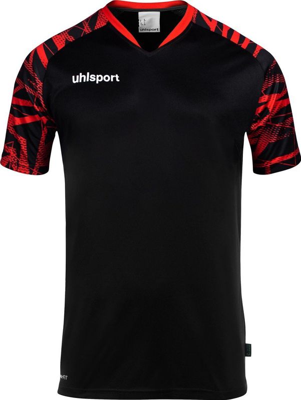 Uhlsport - Goal 25 - T-shirt - Zwart/Rood - Korte Mouwen