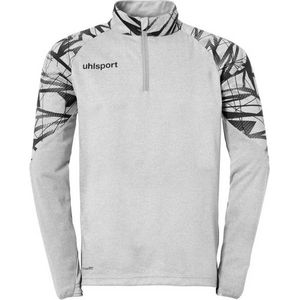 Uhlsport - Goal 25 Ziptop - Sporttop - Donkergrijs Gemeleerd / Zwart - Gerecycled Polyester