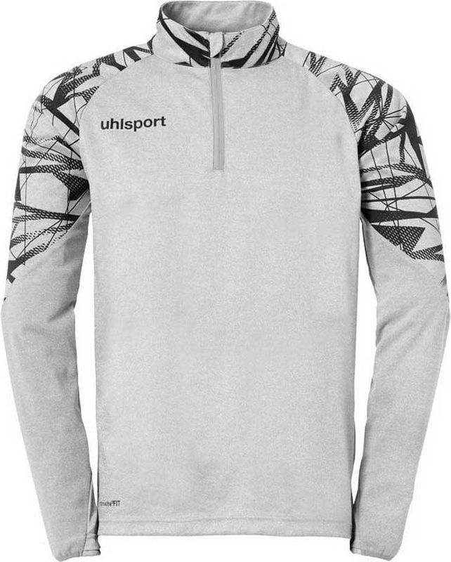Uhlsport - Goal 25 Ziptop - Sporttop - Donkergrijs Gemeleerd / Zwart - Gerecycled Polyester