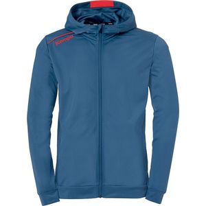 Kempa - Player Hood Jacket - Kinder Trainingsjas - IJsgrijs-Fluo Rood - 100% Polyester DryTech