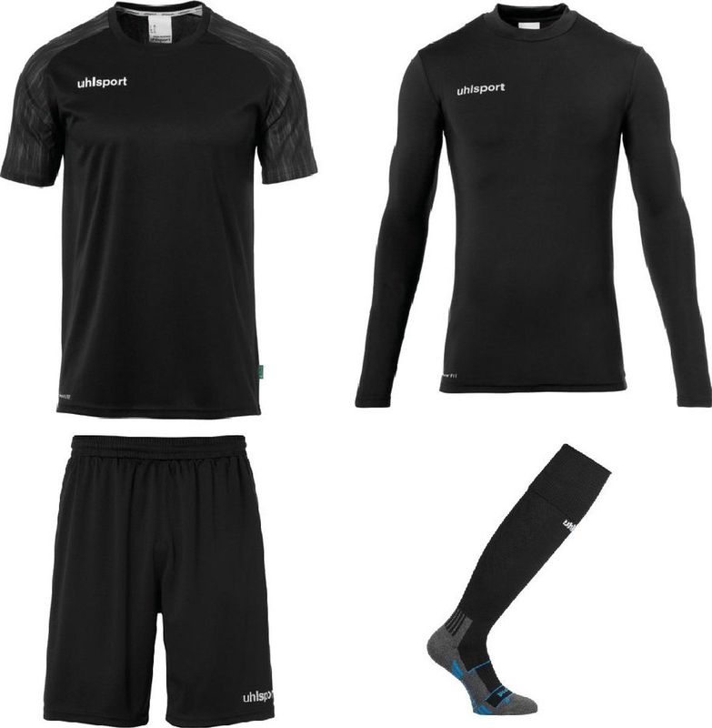 Uhlsport - Reaction - Keeper Set - Zwart/Antraciet - Ademend en Vochtafvoerend Materiaal