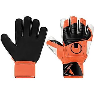 uhlsport Soft Resist+ Flex Frame Keepershandschoenen Gloves voor volwassenen en kinderen, voetbal, geschikt voor elke ondergrond, fluo oranje/wit/zwart, maat 10,5
