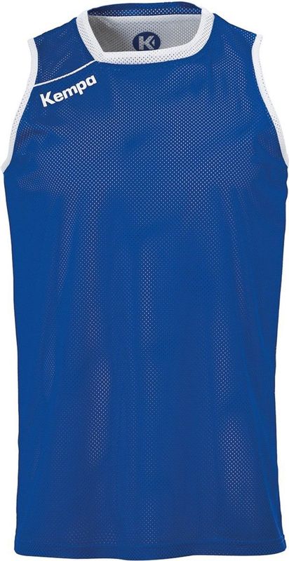 Kempa - Reversible - Tanktop - Royal-Wit - Asymmetrische Kraag