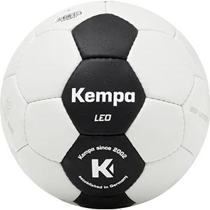 Kempa Leo Black & White handbal, trainings- en speelbal, duurzaam en stroef, geschikt voor alle leeftijden, zwart/wit, maat 2