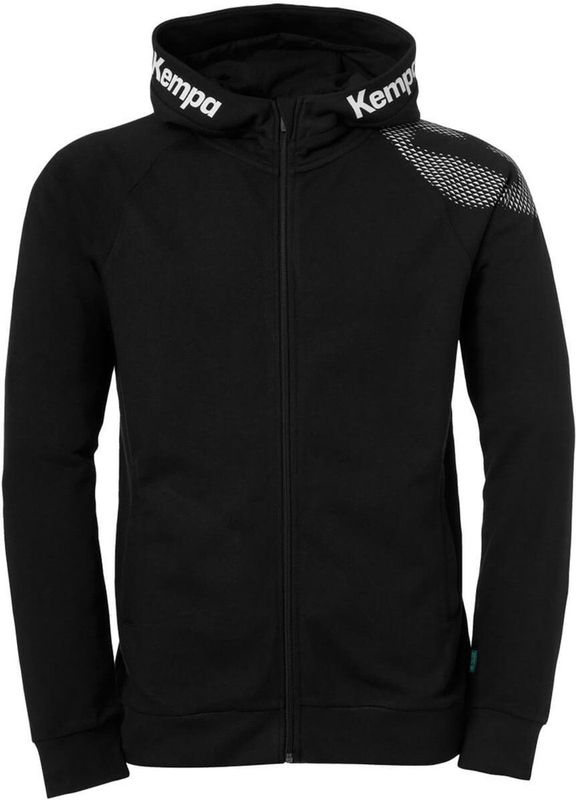 Kempa - Sportjack - Zwart - Katoen/Viscose - Met Capuchon en Ritszakken