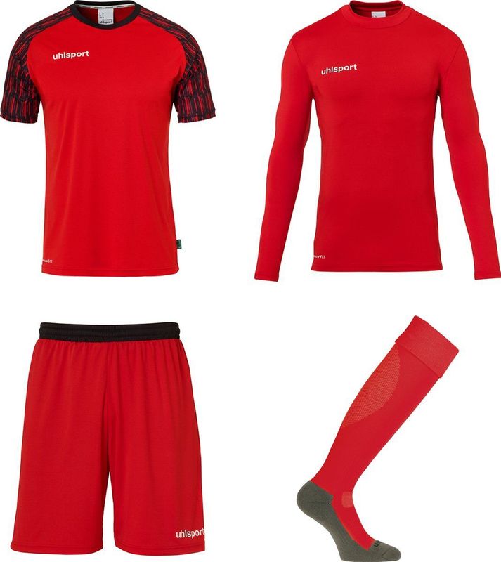 Uhlsport - Reaction Set - Shirt - Korte Broek - Baselayer - Sokken - Gerecycled Polyester