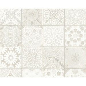 TEGEL BEHANG - Creme Grijs Wit - AS Creation Neue Bude 2.0