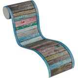 SLOOPHOUT BEHANGRAND | Industrieel - blauw bruin meerkleurig - A.S. Création Only Borders 11
