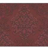 Livingwalls 368983 Metropolitan Stories Lizzy London behang met ornamenten barok vliesbehang metallic rood zwart 10, 05 m x 0, 53 M