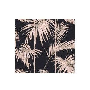 Livingwalls 369191 Metropolitan Stories Lola Paris behang met palmprint in jungle-look vliesbehang metallic roze zwart, 10,05 m x 0,53 m