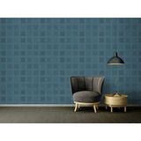 Blauw Modern Grafisch Vliesbehang - AS Creation Ethnic Origin