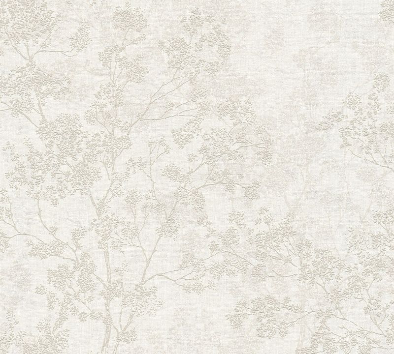 TAKKEN EN STRUIKEN BEHANG | Botanisch beige creme grijs taupe A.S. Création New Walls "Livingwalls