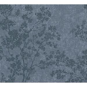TAKKEN EN STRUIKEN BEHANG Blauw AS Creation New Walls "Livingwalls