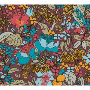Jungle Behang Floral Impression Vliesbehang 10.05 m x 0.53 m Rood Blauw Geel Gemaakt in duitsland Architects Paper 377563 37756-3