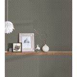 A.S. Création Geometrisch Behang Trendwall Non-woven 10,05 m x 0,53 m Metallic Black Made in Germany 379583 37958-3