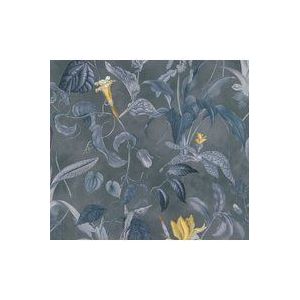 TROPISCHE BLOEMEN BEHANG | Botanisch - grijs blauw geel - A.S. Création MICHALSKY