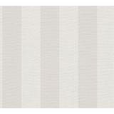 Strepen-behang grijs wit PVC-vrij - Natural Living A.S. Création 386653 - vliesbehang gestreept - 10,05x0,53m Made in Germany