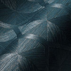 Livingwalls My Home My Spa structuurbehang geometrisch waterblauw 386901 3D vliesbehang blauw 10,05 x 0,53 m Made in Germany, waterblauw, koper
