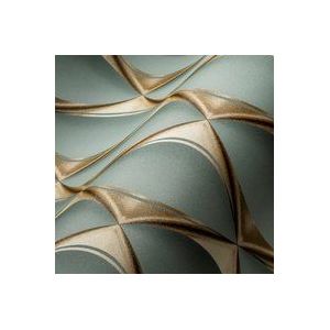 GRAFISCH 3D BEHANG | Optische Illusie - eucalyptusgroen goud - A.S. Création My Home My Spa