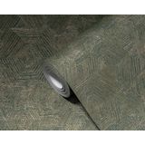 Livingwalls - My Home My Spa - Vliesbehang - Goud - 10 Meter x 0,53 Meter