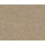 Livingwalls - My Home My Spa - Vliesbehang - Goud - 10 Meter x 0,53 Meter