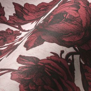 VINTAGE ROZEN BEHANG | Bloemen - rood roze zwart - A.S. Création My Home My Spa