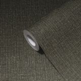 A.S. Création - My Home My Spa - Vliesbehang - Zwart Goud - Metallic Linnenstructuur