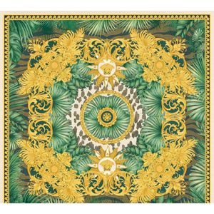 Versace Wallpaper Jungle Behang Luxe 387034 Groen Goud Wit Palmbladeren Designer Logo 10,05x0,70m Made in Germany