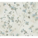 Bloemenbehang blauw wit A.S. Création PintWalls 387262 vliesbehang behang bloemen grijs 10,05 x 0,53 m Made in Germany