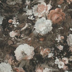 Bloemenbehang bruin wit A.S. Création THE BOS 388213 vliesbehang behang bloemen 10,05 m x 0,53 m Made in Germany