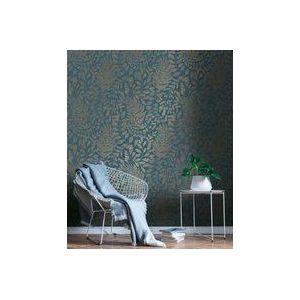 Bloemenbehang blauw goud A.S. Création THE BOS 388304 vliesbehang behang Floral 10,05 m x 0,53 m Made in Germany