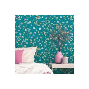 KLEINE BLOEMETJES BEHANG | Botanisch - turquoise roze geel groen wit - A.S. Création House of Turnowsky