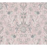 AS Creation - Vliesbehang - Bloesems en Strepen - 10.05m x 53cm