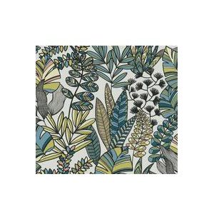 Behang Bloemen Wit Zwart Blauw Groen - A.S. Création Antigua 390951 - Planten Behang Vliesbehang - 10,05 m x 0,53 m Made in Germany