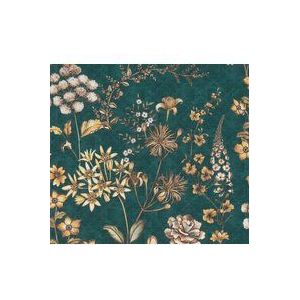 VINTAGE BLOEMEN BEHANG | Botanisch - petrol geel wit - A.S. Création Metropolitan Stories 3