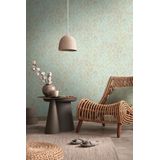 Vliesbehang - Turquoise - Hoogwaardig - 10,05m x 0,53m
