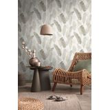 A.S. Création - Metropolitan Stories 3 - Botanisch Behang - Beige Grijs Wit - Vliesbehang