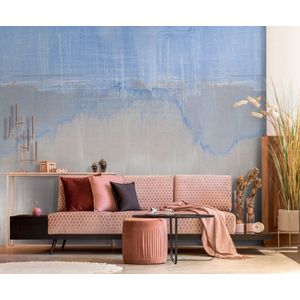 The Wall II - Blauw - Aquarel - Vliesbehang - Wasbestendig - Lichtbestendig