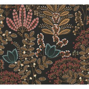 BLOEMEN BEHANG | Botanisch - Meerkleurig Zwart Blauw Oranje Rood - LivingWalls Famous Garden