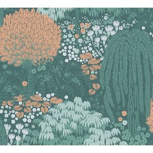 AS Création - Famous Garden - Vliesbehang - Kleurrijke Bloem- en Bladerenmotieven - 10.05 m x 53 cm