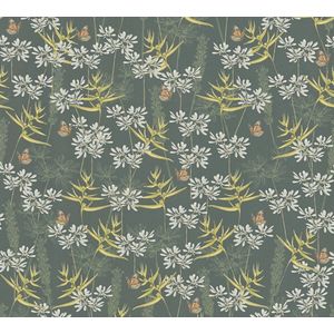 Behang geel - behang woonkamer slaapkamer 394232 - vliesbehang bloemen - 10,05 m x 0,53 m voor 5,33m² - Made in Germany