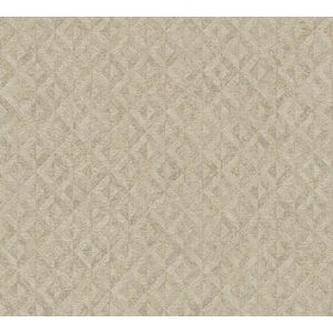 A.S. Création Designbehang grafisch beige goud - jade wandbehang 395051 - hoogwaardig vliesbehang met ruiten - 10,05 m x 0,53 m - Made in Germany