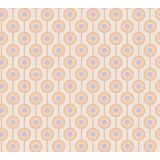 Retro behang jaren 70 - behang vintage grafisch beige oranje paars roze - A.S. Création vliesbehang Retro Chic 395375-8,50 m x 0,53 m - Made in Germany
