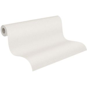 A.S. Création Behang lichtgrijs crème - wandbehang 395471 - hoogwaardig effen vliesbehang voor slaapkamer - 10,05 m x 0,53 m - Made in Germany