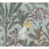 A.S. Création - Jungle Behang - Groen Blauw Roze - Vliesbehang 10,05 m x 0,53 m