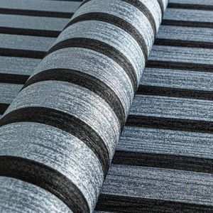 A.S. Création - Vliesbehang - Zwart Grijs Blauw Metallic - 0,53 x 10,05 m - Houtlook