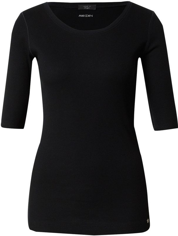 Brand - Effen T-shirt met Halve Mouw en Geribbelde Kraag